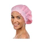 Bonnet de douche rose