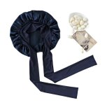 Bonnet de nuit bonnet de nuit en 100% soie de m�rier bleu marine