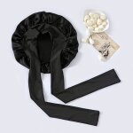 Bonnet de nuit bonnet de nuit en 100% soie de m�rier le noir
