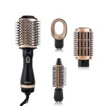 Brosse � air chaud noire 4 - en - 1 - s�che - cheveux, volumateur, lisseur et boucleur