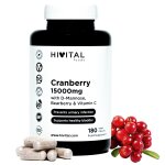 Canneberge rouge am�ricaine 15000mg avec d - mannose, busserole et vitamine c. 180 g�lules v�g�taliennes ...