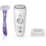 Coffret cadeau epilateur sans fil avec technologie wet / dry + rasoir systeme d'epilation pour femme