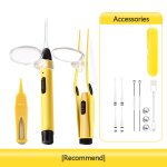 Couleur 3 pi�ces ensemble nouveau cuill�re auriculaire lumineuse avec loupe 5x, dissolvant de c�rumen, ...
