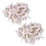 Crochets muraux en plastique, 40 pices, cadre photo lourd, cintres 3 broches, petit blanc