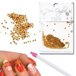 D�coration ongles strass dor�s