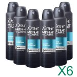 Dove men care anti - transpirant / d�odorant clean comfort en spray, 150 ml ( x6 )