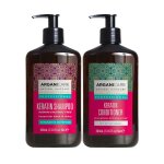 Duo r�parateur et fortifiant a la k�ratine - arganicare - tous types de cheveux shampooing et apr�s shampooing ...