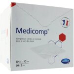 Hartmann - medicomp - compresses en nontiss� st�riles - 10 x 10 cm - boite de 2 x 50 pi�ces
