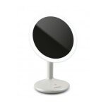 Homedics touch and glow miroir de maquillage autonome rond perle
