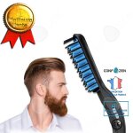 Kit de soins brosse a barbe poil sanglier rasage homme brosse peigne moustache poche pochoir ciseaux ...