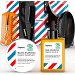 Letnerny - barbershop kit barbe homme - coffret soin barbe et ra homme - huile barbe et baume barbe bio ...