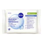 Lot de 2 lingettes d�maquillantes fra�cheur visage efficacit� waterproof nivea 20 pi�ces