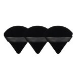 Lot de 3 houppettes triangulaires - eponges de maquillage lavables - eponges pour le maquillage noir