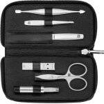 Manucure kit (6 pices, set de soin des ongles et pdicure, cuir de vachette avec fermeture eclair, avec ...