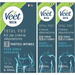 Men - kit d'epilation parties intimes - crme dpilatoire 100 ml et baume de soin 50 ml - 2 crmes dpilatoire ...