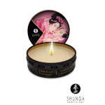 Mini bougie de massage lueur et caresse - shunga shunga rose
