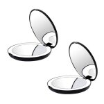 Mini miroir de maquillage portable pliant, avec lumi�re led, loupe 10x, 12 perles de lampe, noir