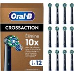 Oral - b pro brossettes de rechange cross action originales, lot de 12 embouts ronds, noirs, compatibles ...