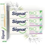 Pack de 3 - signal - kit 3 dentifrices bio protection naturelle et 1 brosse a dents manuelle souple bambou ...