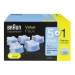 Pack de 6 cartouches de nettoyage braun ccr 5 + 1 clean & renew