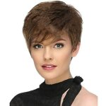 Perruque courte chic pour femme, super l�g�re et respirante brun m�lang� model 4