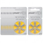 Piles auditives powerone 10 - lot de 10 plaquettes jaune