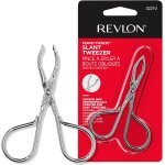 Pince a epiler inclinée a pointe #32210 et miroir grossissant revlon (x10) #04627 - argenté Pince a epiler inclinée a pointe #32210 et miroir grossissant revlon (x10) #04627 - argenté