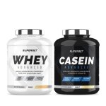 Programme gain de muscle jour & nuit - 100% casein advanced chocolat - 100% whey proteine advanced 2kg ...