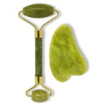 Rouleau et pierre gua sha de jade
