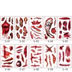 Tatouages temporaires pour halloween 10 feuilles multicolore multicolore