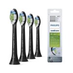 T�te de brosse � dents philips sonicare hx6064 / 11 - pack de 4 brossettes dentaires - noir - philips ...