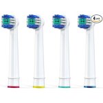 T�tes de brosse � dents de rechange compatibles avec oral b braun, 4 pi�ces professional precision clean ...