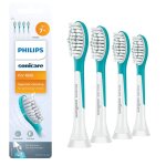 Ttes de brosse  dents de rechange pour philips sonicare kids 7 + d'origine, hx6044 / 94, lot de 4