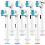 T�tes de brosse � dents setsail pour oral b, paquet de 8 t�tes de rechange de brosse � dents electrique ...