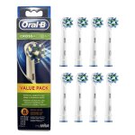 T�tes de brosse de rechange pour brosse � dents oral - b cross action value pack, lot de 8