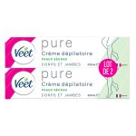 Veet lot de 2 crmes dpilatoire pure - corps & jambes - peaux sches - sans odeur d'amoniaque - 200ml ...