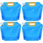 (0, 66 gallon et 2, 5 l - bleu) sac a eau pliable de 0, 66 gallon, lot de 4, pichet de rangement en plastique, ...