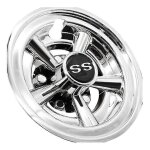 1 enjoliveur de roue chromé brillant de 8 pouces en acier inoxydable, 5 rayons, pour voiturettes de golf, ... 1 enjoliveur de roue chromé brillant de 8 pouces en acier inoxydable, 5 rayons, pour voiturettes de golf, ...