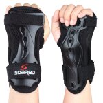 1 paire protection poignet coussinets guard support pour le ski et roller skating - noir(l)