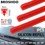 1 pièces 21 pouces 525mm - 1 balai essuie glace rouge pour voiture, bandes de recharge en gel de silice ... 1 pièces 21 pouces 525mm - 1 balai essuie glace rouge pour voiture, bandes de recharge en gel de silice ...
