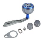 1 pice de poigne en mtal durable, accessoire pour moulinet de pche abu round baitcast (bleu)
