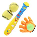 1 set / 4 enfants jeu de baseball batte de baseball gant interactif enfants cadeau pour anniversaire ...