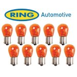 10 ampoules bau15s - 12v - 21w - eclairage orange - plots decales - clignotants