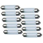 10 ampoules navettes t11x41 - 12v 10w 2800k