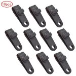 10 pices de pinces de tente pour auvent, piquets, auvents, bches de voyage, camping, crochet, corde ...