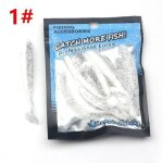 10 pi�ces / ensemble leurres souples 70mm t queue jigging leurres de p�che leurres s'attaquer double ...