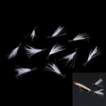 10 pi�ces lame leurre pendentif flux de sang plume p�che leurre mat�riel de p�che unique equipement de ...