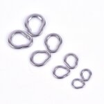 10 pi�ces nouvel anneau de p�che solide sans soudure en acier p�che connecteur pivotant hame�ons poire ...