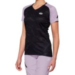 100% airmatic black / lavender maillot de v�lo a manches courtes pour dames, noir - pourpre, taille l ...