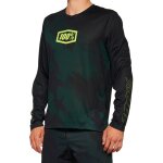 100% airmatic le maillot de v�lo a manches longues, noir - vert, taille xl pour hommes